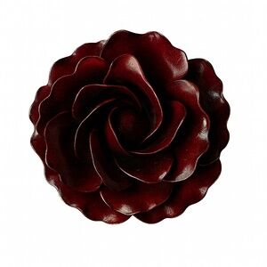 VINTAGE 1950s Burgundy Enamel Rose Brooch‎ Mid-Century Old Hollywood Glam
